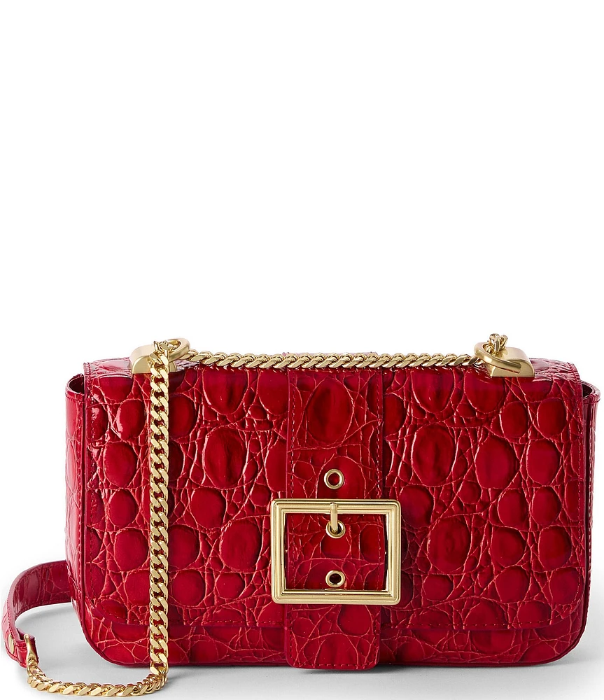 BRAHMIN Sriracha Vanderbilt Collection Rosa Belt Buckle Crossbody Bag