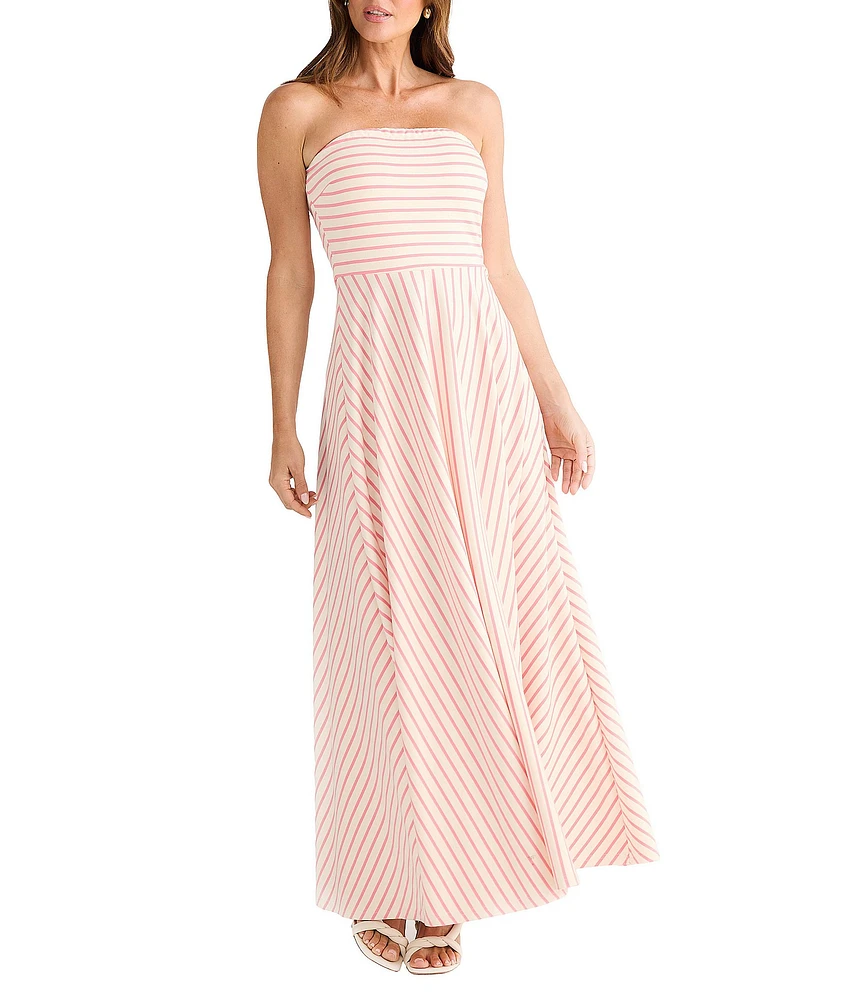 Brave + True Thandie Sleeveless Strapless Striped Maxi Dress