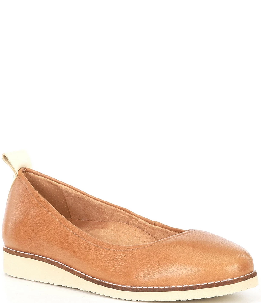 Brioso Emmaline Leather Wedge Ballet Flats
