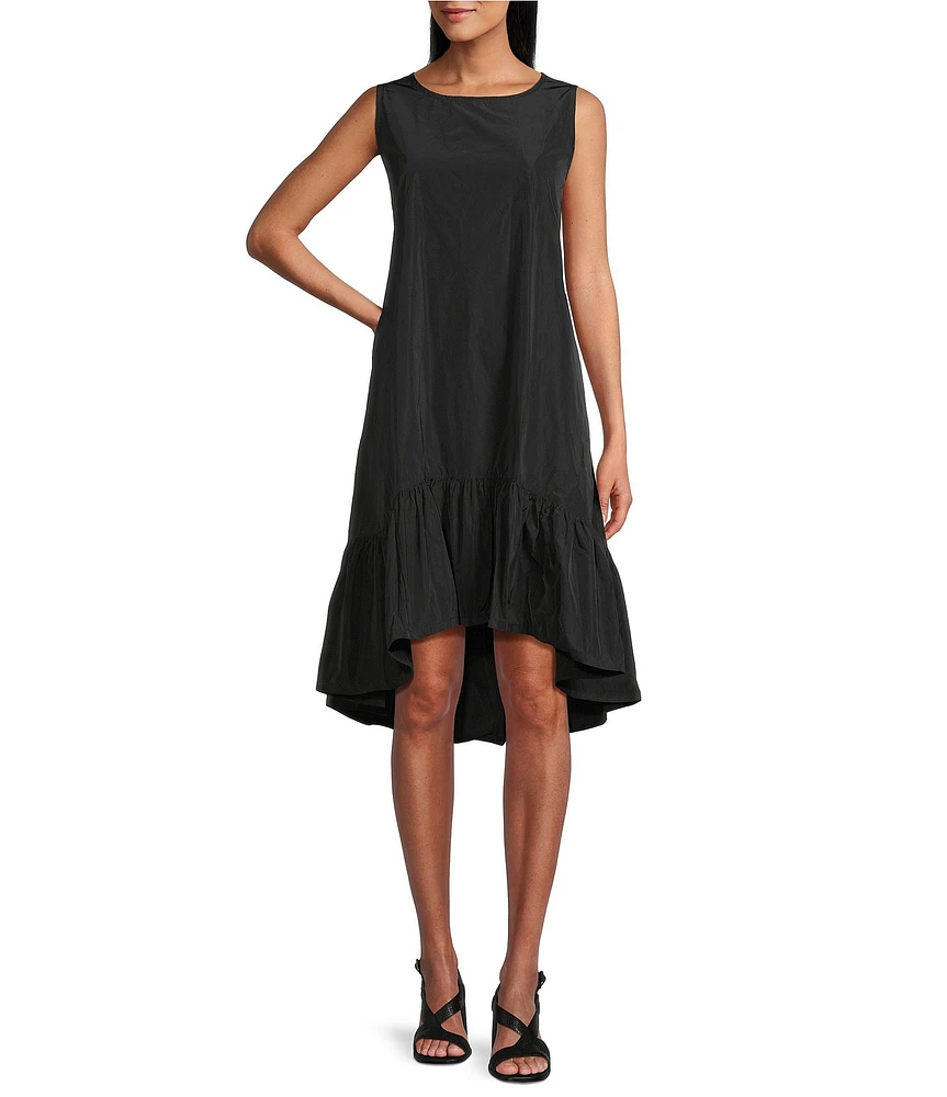 Bryn Walker Angelita Memory Crunch Round Neck Sleeveless High-Low Midi Dress