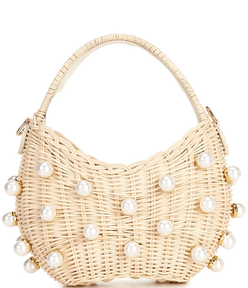 Btb Los Angeles Chloe Rattan Pearl Woven Mini Bag