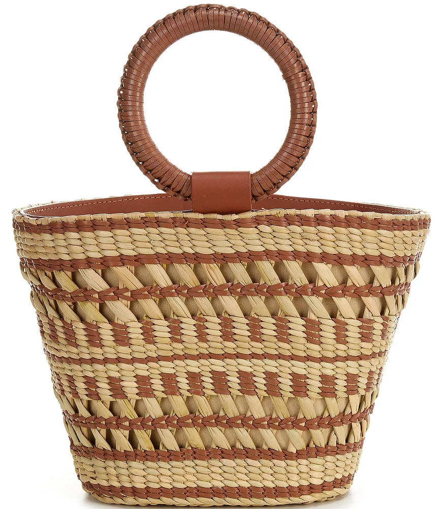 Btb Los Angeles Rio Straw Statement Handle Tote Bag