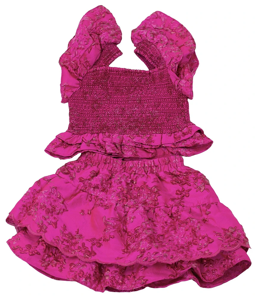 BuddyLove Big Girls Tyler Butterfly Sleeve Smocked Top & Skirt Set