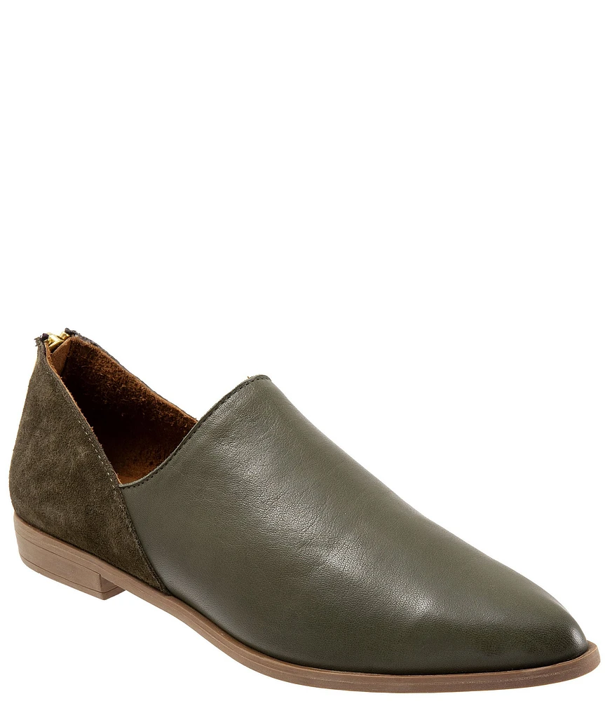 Bueno Beau Leather and Suede Back Zip Loafers