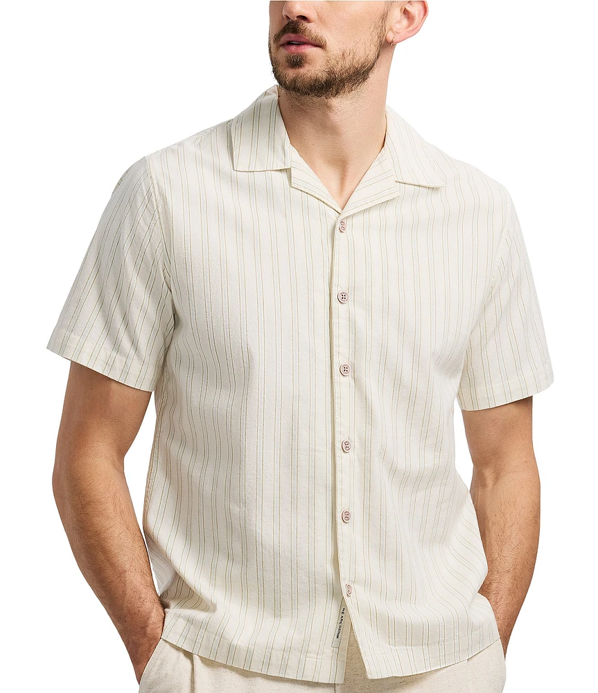 Buffalo David Bitton Salaman Camp Collar Button Front Stripe Top