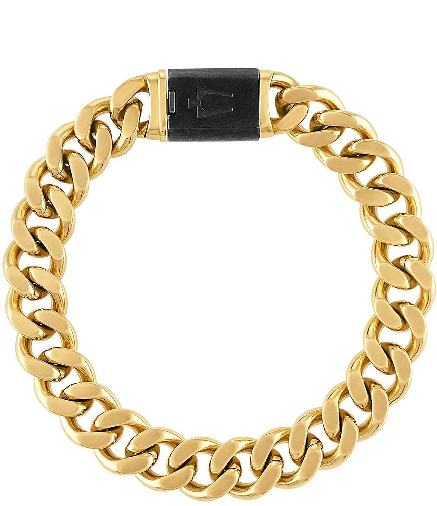Bulova Men's Gold Tone Stainless Steel Chain Bracelet
