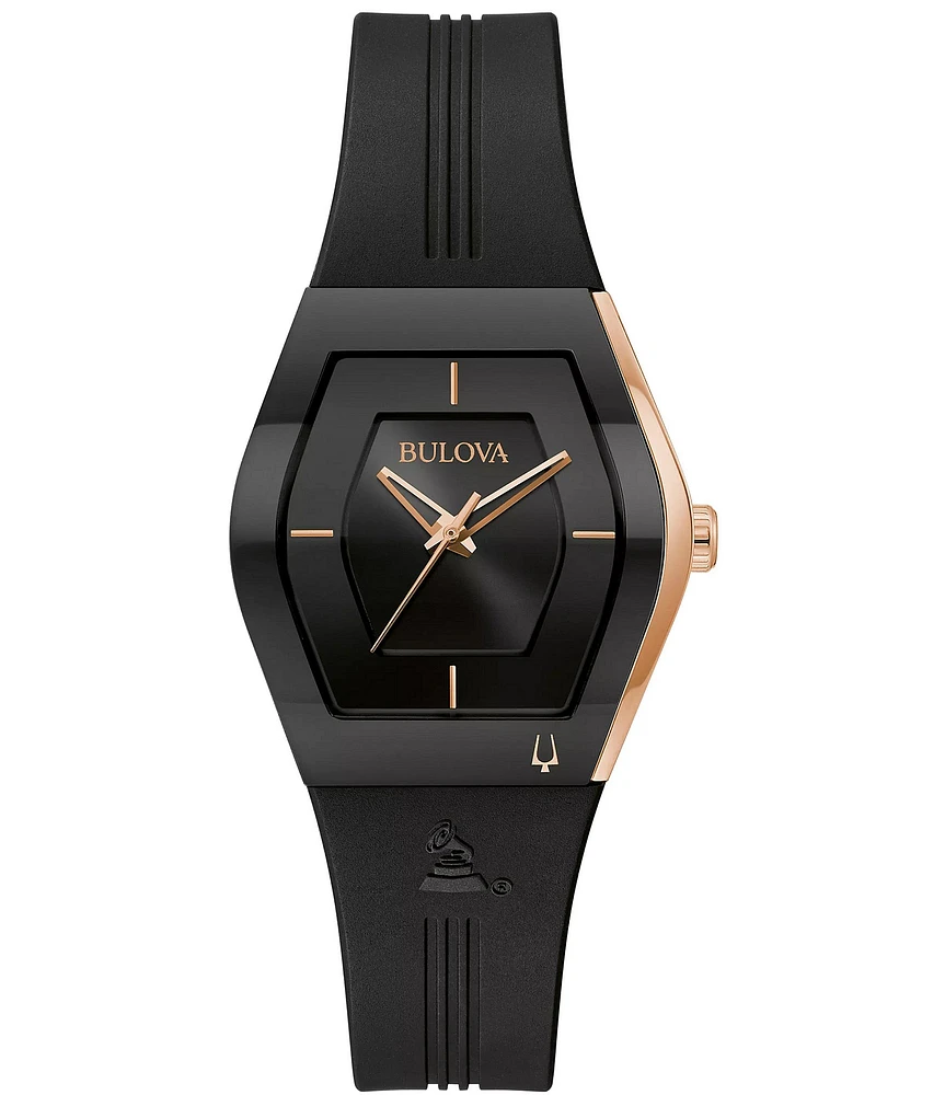 Bulova Women's Latin Grammys® Gemini Special Edition Quartz Analog Black Silicone Strap Watch