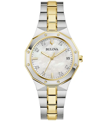 Bulova Women's Prestige Mechanical Automatic Two Tone Stainless Steel Bracelet Watch