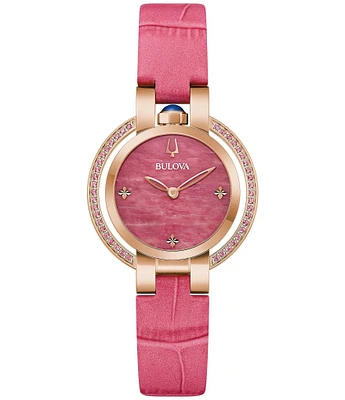 Bulova Women's Rubaiyat Two Hand Leather Strap Watch