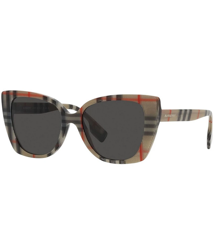 Burberry Women's BE4393 54mm Signature Plaid Cat Eye Sunglasses