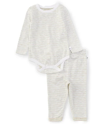 Burt's Bees Baby Boys Long Sleeve Striped Bodysuit & Striped Pant Set