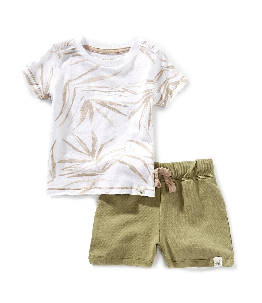Burt's Bees Baby Boys Short Sleeve Shady Palms T-Shirt & Matching Shorts Set