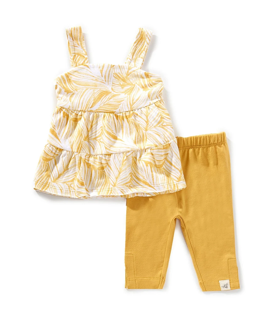 Burt's Bees Baby Girls Sleeveless Racerback Tank & Jungle Capri Legging Set