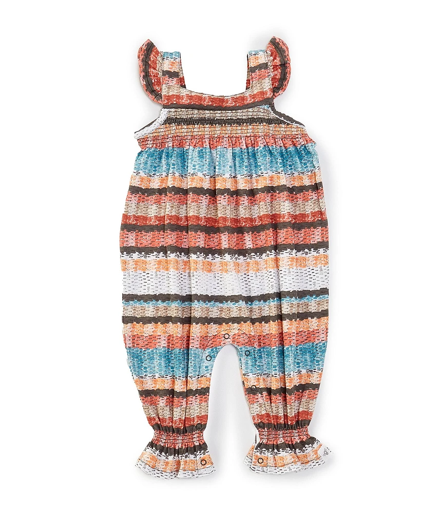 Burt's Bees Baby Girls Sleeveless Striped Woven Jumpsuit