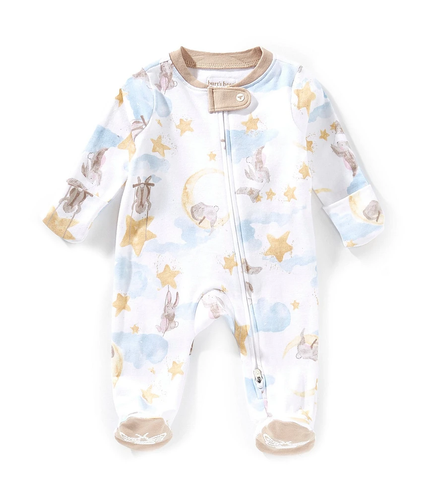 Burt's Bees Baby Girls Long-Sleeve Printed Footed Coverall