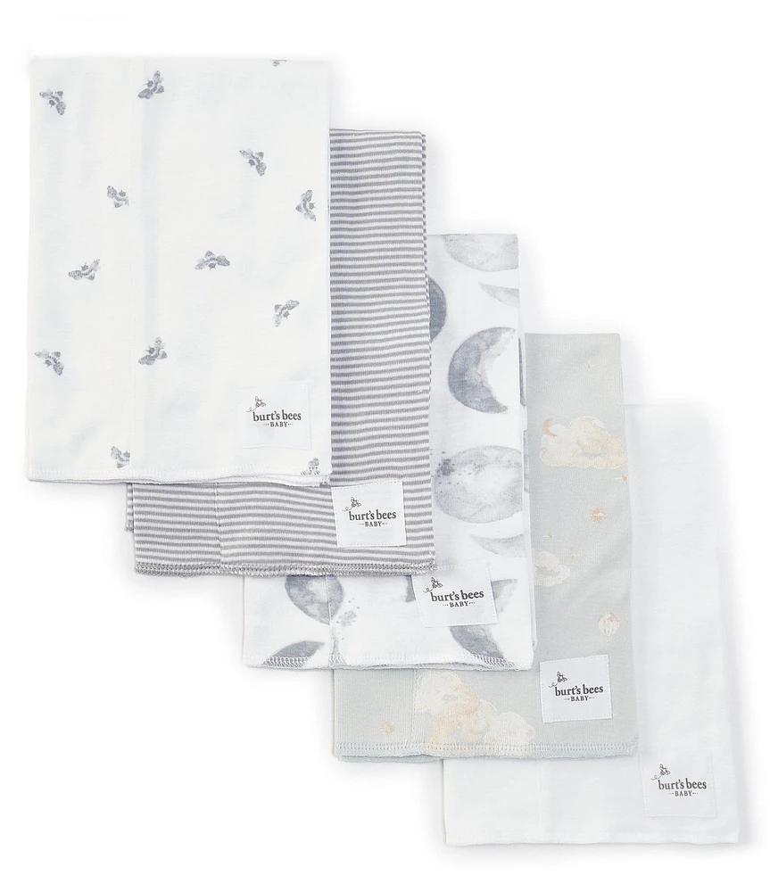 Burt's Bees Baby Hello Moon Burp Cloth Five-Piece Set