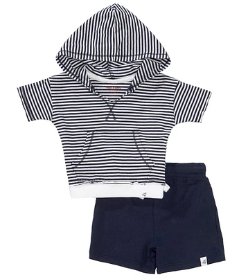 Burt's Bees Baby Class Stripe Hooded Top & Shorts Set