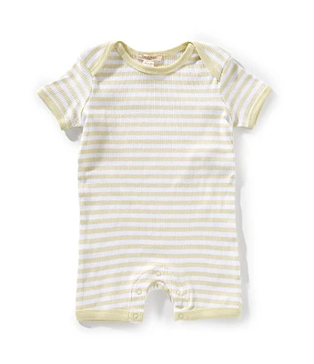 Burt's Bees Baby Short Sleeve Rib Stripe Romper