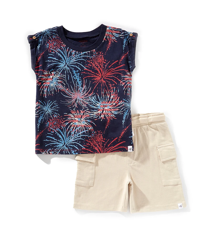 Burt's Bees Little Boys Short-Sleeve Firework T-Shirt & Short Set