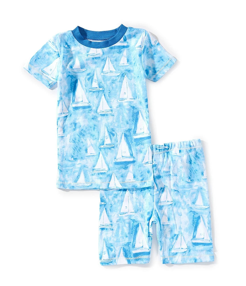 Burt's Bees Little Boys Short Sleeve Mediterranean Sailing Pajama T-Shirt & Shorts Set
