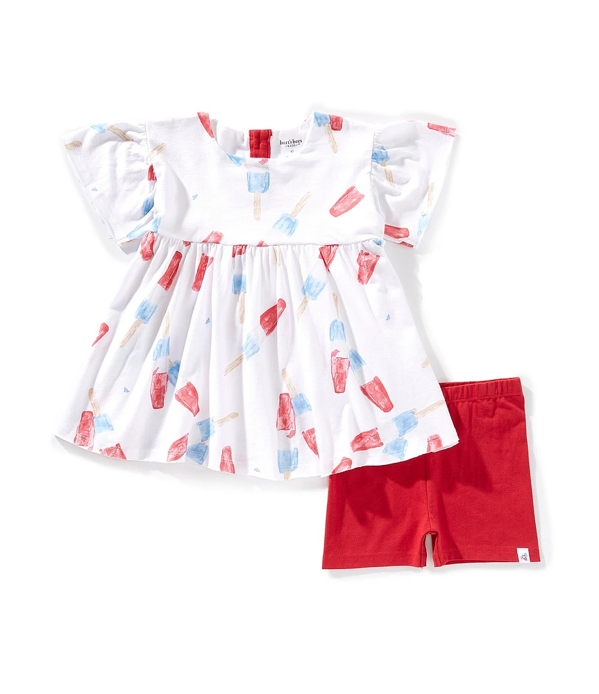 Burt's Bees Little Girls Rocket Pop Tunic & Shorts Set