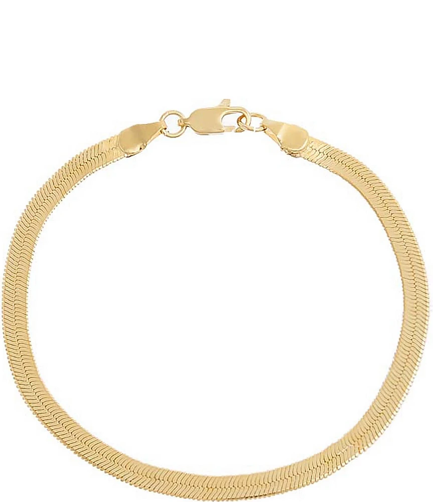 By Adina Eden Herringbone Chain Line Bracelet