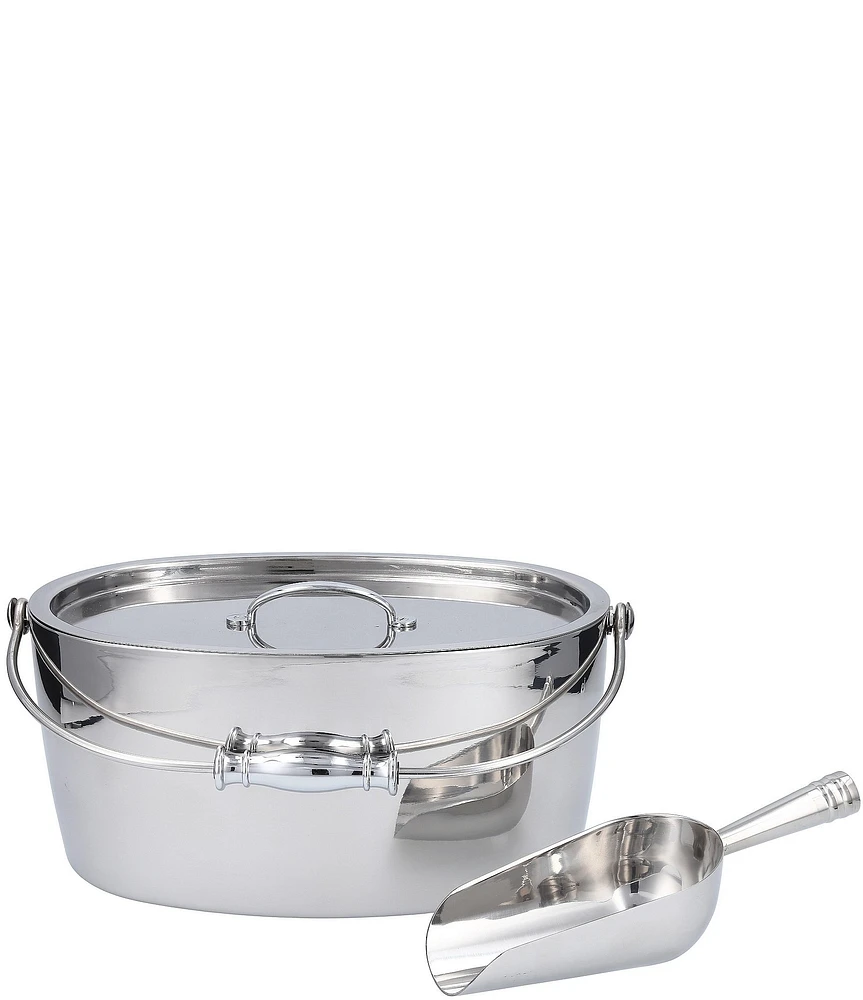 Crafthouse by Fortessa Stainless Steel Oval Ice Bucket w/ Scoop Set