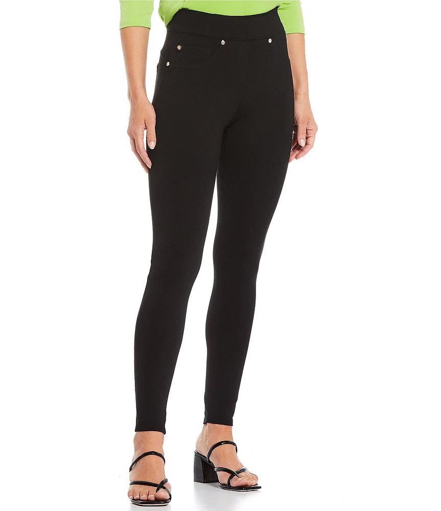 Calessa Petite Size Stretch Ponte High Rise Ankle Length Skinny Pants