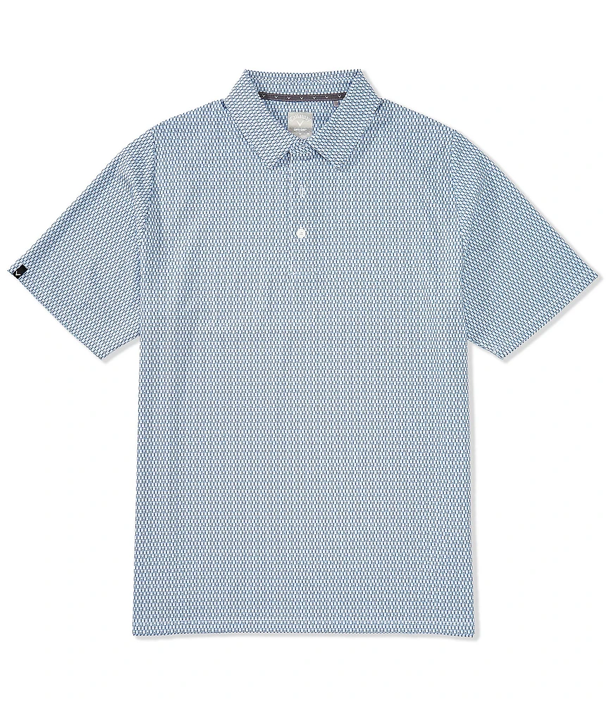 Callaway All-Over Coffee Cup Print Short Sleeve Golf Polo Shirt