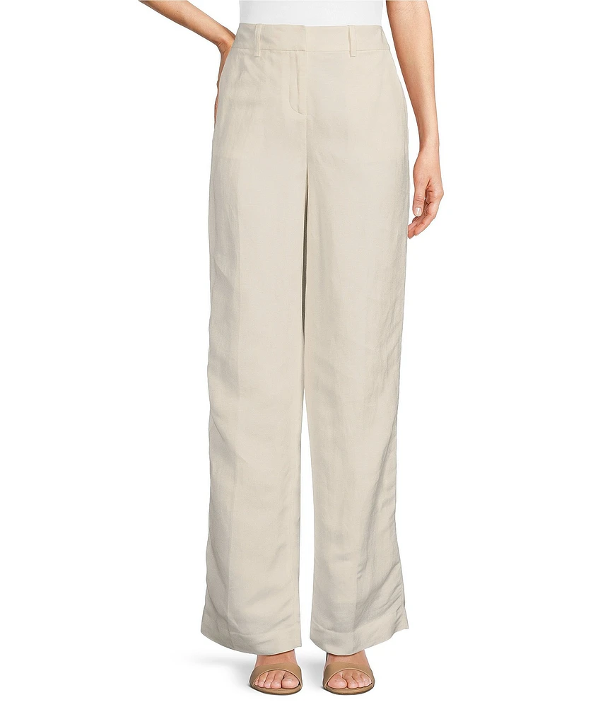 Calvin Klein Linen Blend Straight Leg Pants
