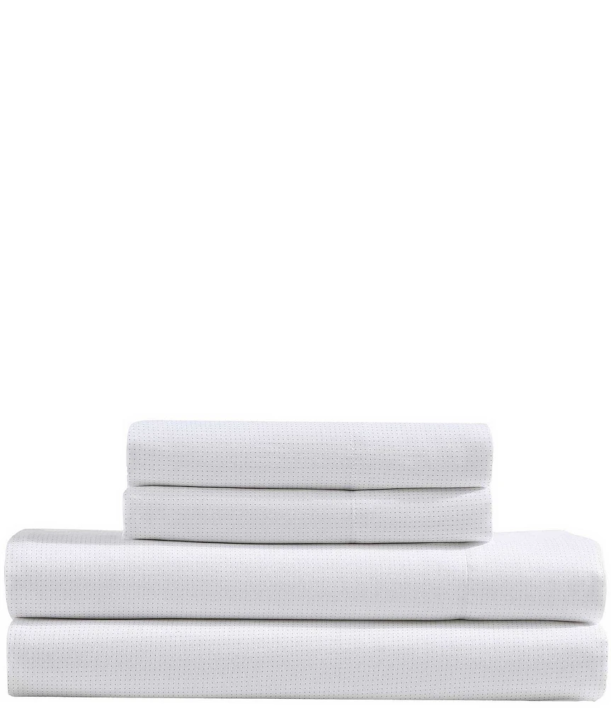 Calvin Klein Micro Dot Grid 300 Thread Count Cotton Sateen Sheet Set