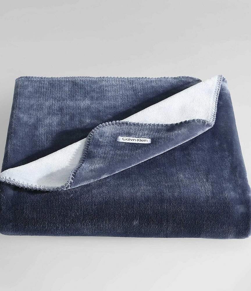 Calvin Klein Modern Lush Reversible Solid Throw Blanket