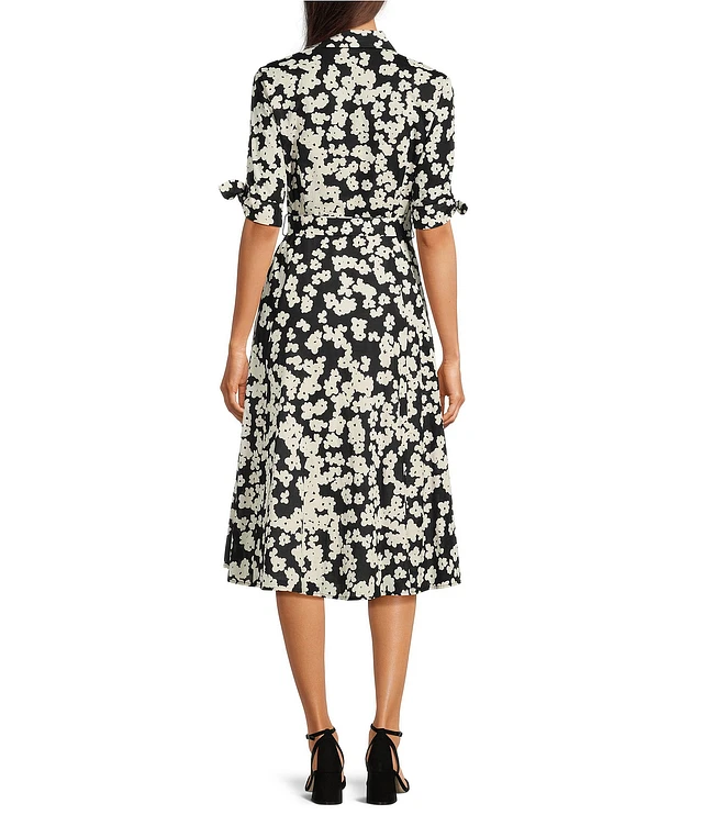 dillards calvin klein white dress Short Sleeve Belted Floral Shirt Midi at CoolSprings Galleria in Franklin, TN Knee Length White Dresses For Women |