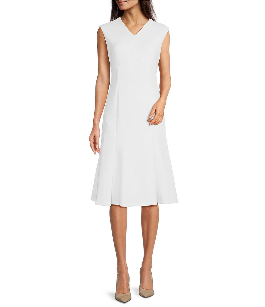 Calvin Klein Short Sleeve V-Neck A-Line Suba Dress