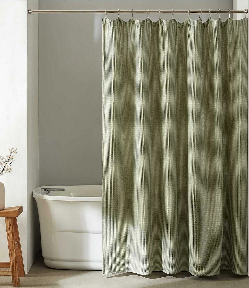 Calvin Klein Waffle Solid Textured Shower Curtain