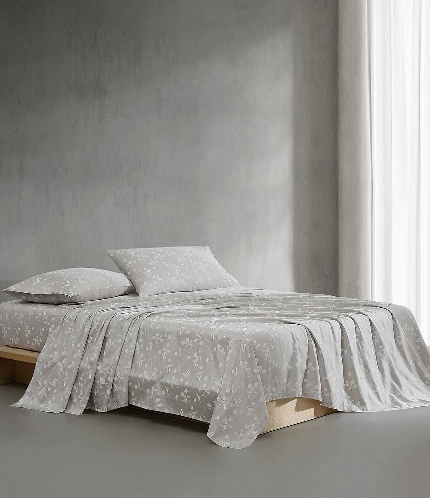 Calvin Klein White Flowers 300-Thread Count Sateen Sheet Set