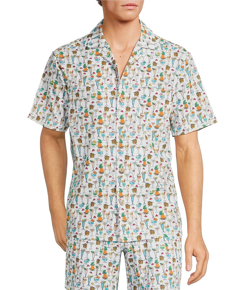 Caribbean Beach Drinks Cabana Woven Top