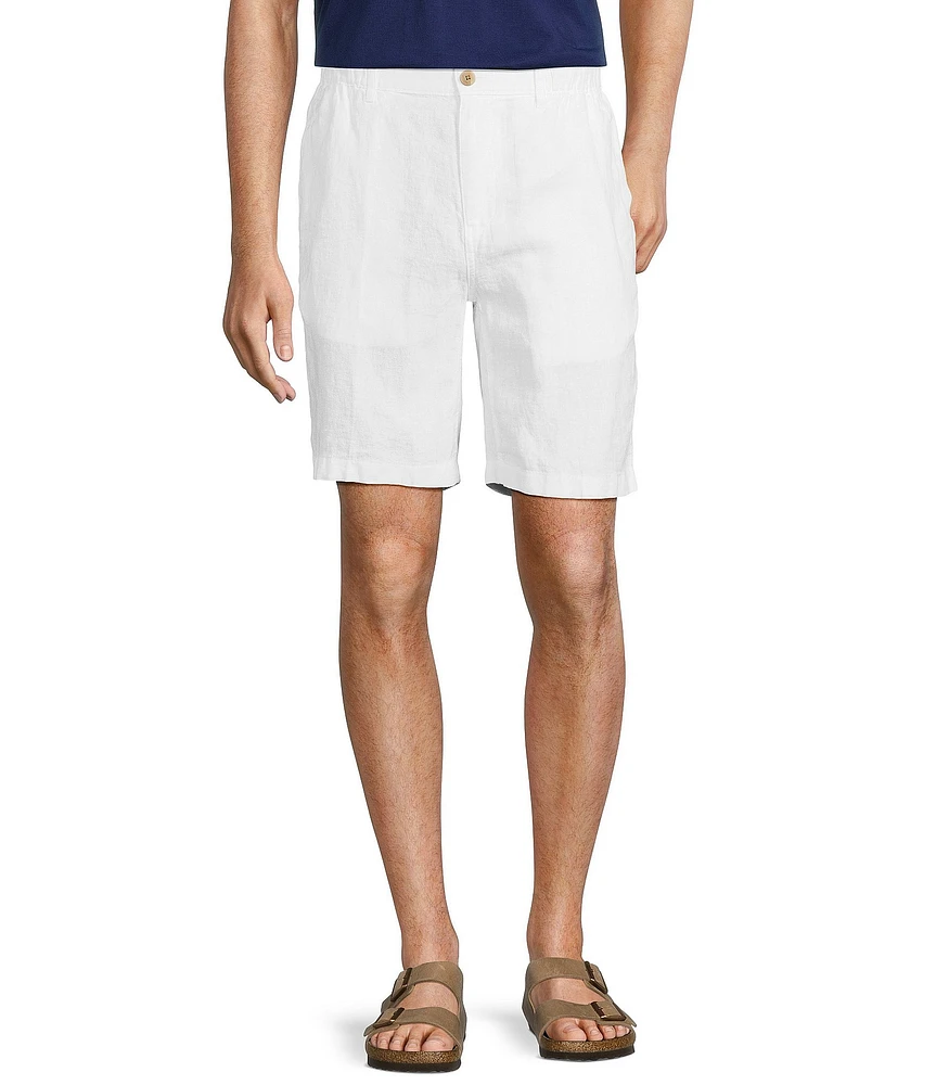Caribbean Big & Tall Flat Front Linen 9#double; Shorts