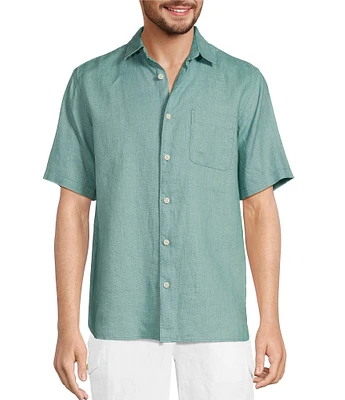 Caribbean Big & Tall Linen Short Sleeve Woven Shirt