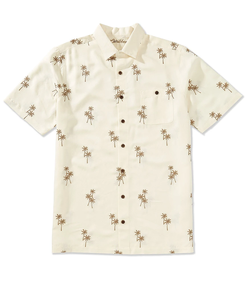 Caribbean Big & Tall Relaxed Fit Palm Valley Short Sleeve Woven Shirt