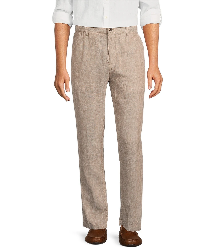 Caribbean Flat Front Fancy Linen Pants