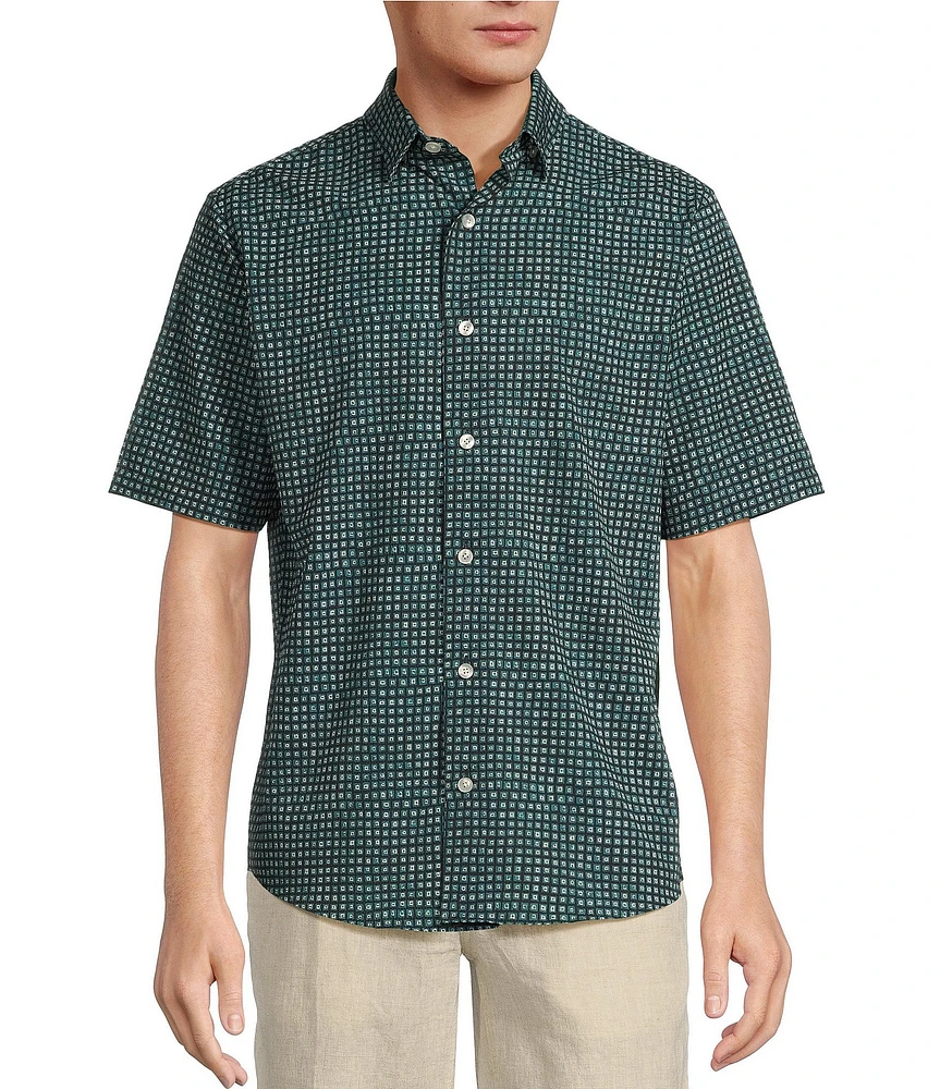 Caribbean Isle Breeze Performance Stretch Short Sleeve Woven Shirt