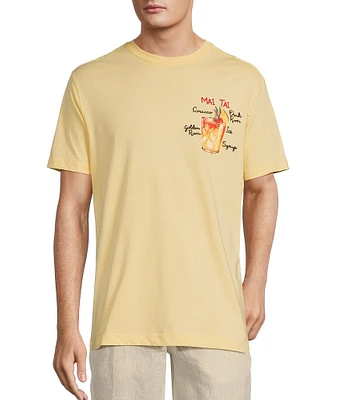 Caribbean Mai Tai Embroidery Short Sleeve T-Shirt