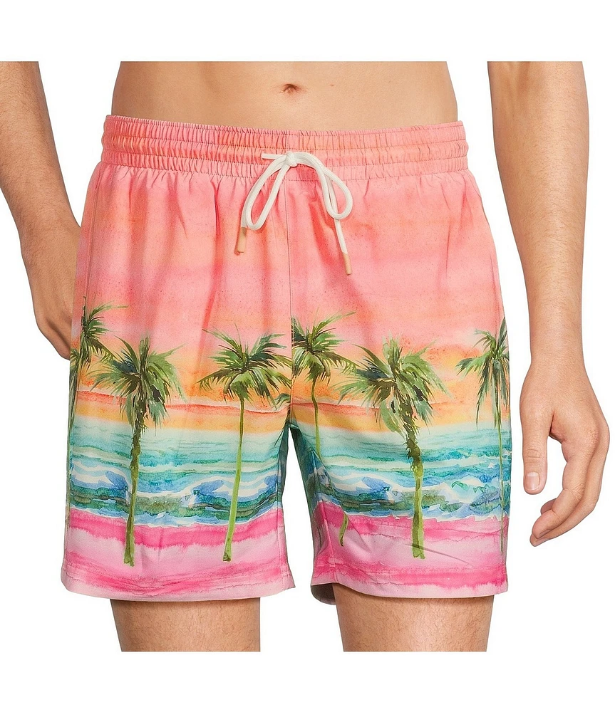 Caribbean Ombre Sunset 6#double; Cabana Swim Trunks
