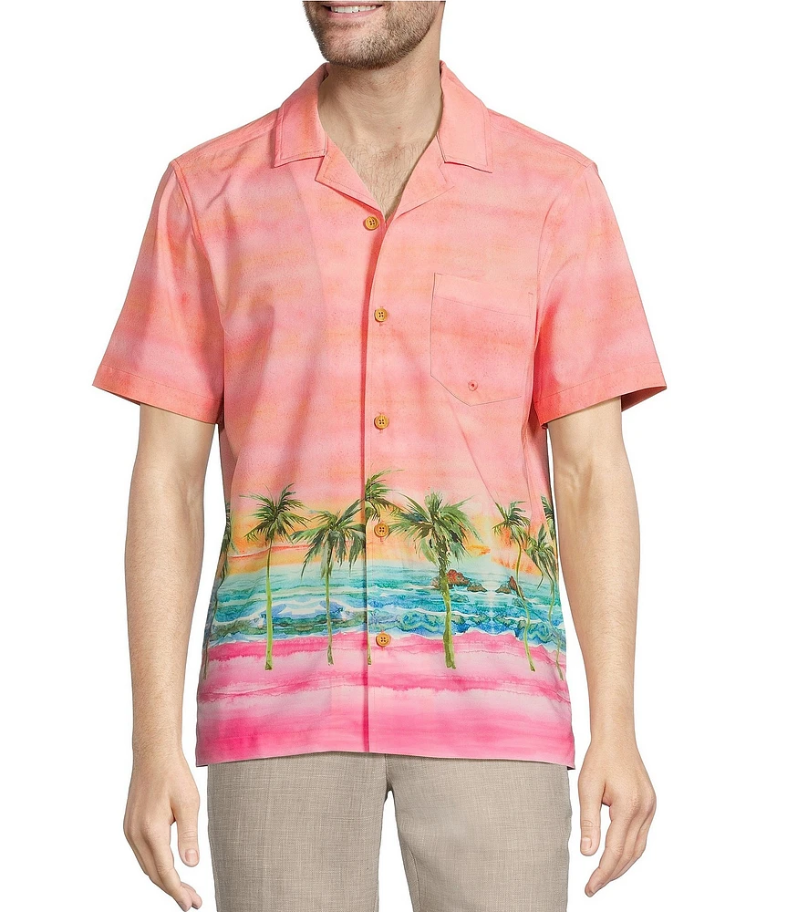 Caribbean Ombre Sunset Cabana Woven Top