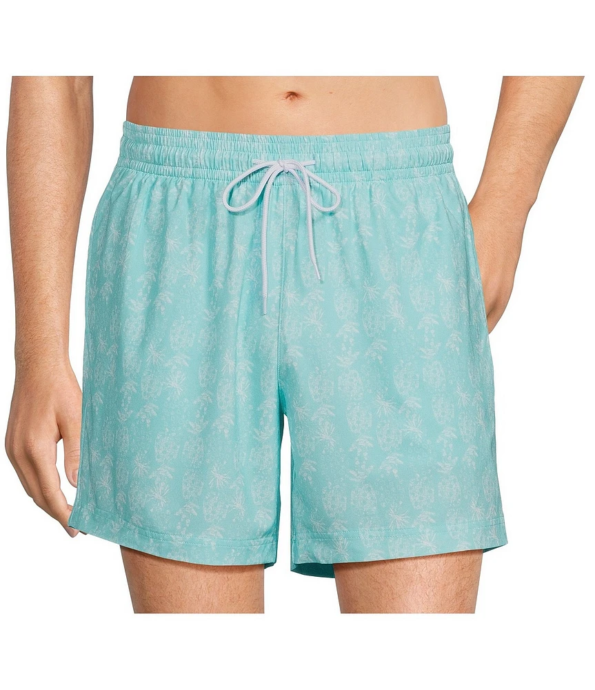 Caribbean Pineapple Texture 6#double; Swim Trunks