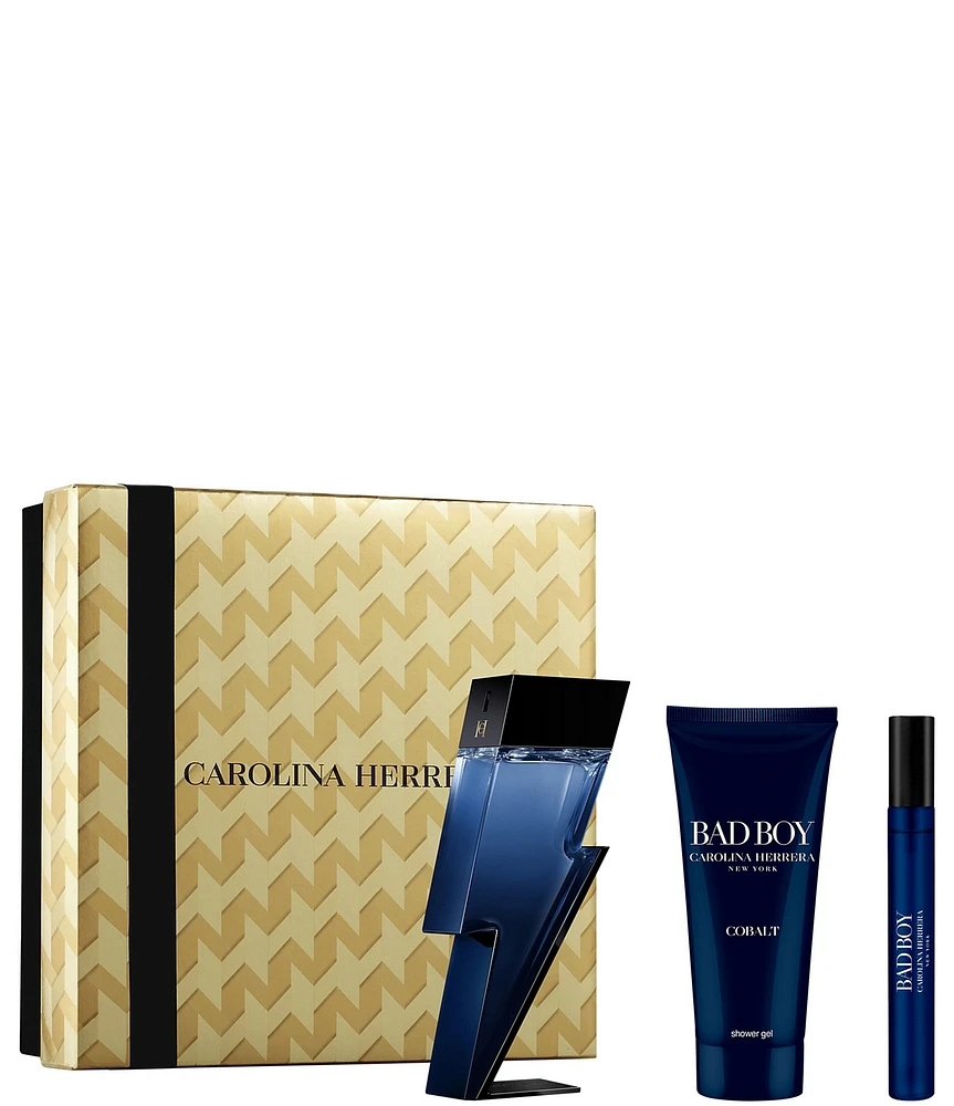 Carolina Herrera Bad Boy Cobalt Men's 3-Piece Gift Set