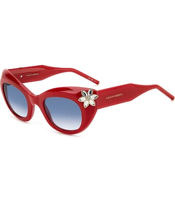 Carolina Herrera HER-0215 50mm Floral Detail Cat Eye Statement Sunglasses