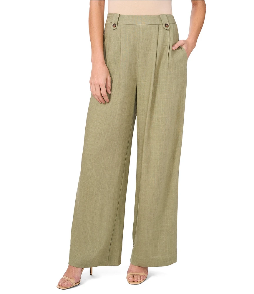 CeCe High Waist Straight Leg Pull On Pants