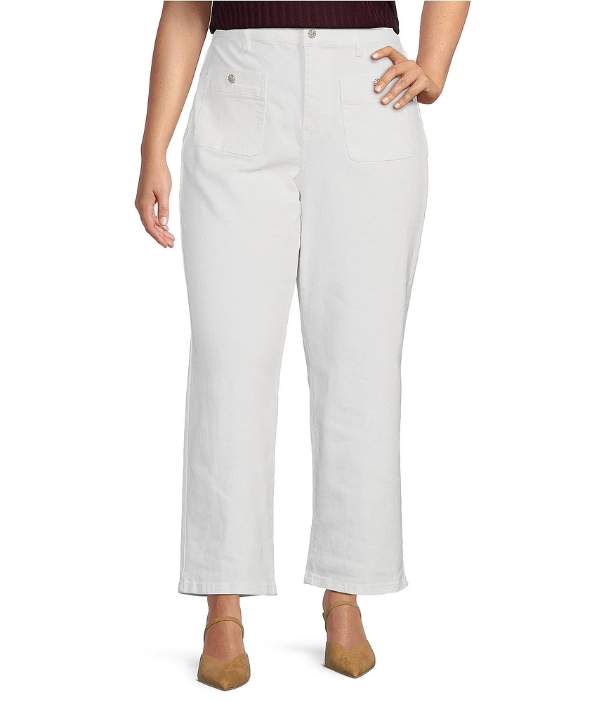 CeCe Plus Size Flare Wide Leg Pants
